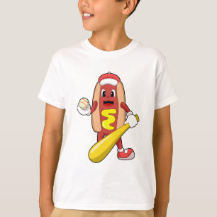 Camiseta Cachorro no Baseball com Baco-Beisebol