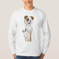 Cachorro no Baseball com bastão de beisebol