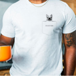Camiseta Cachorro No Bolso | Foto e nome personalizados do 