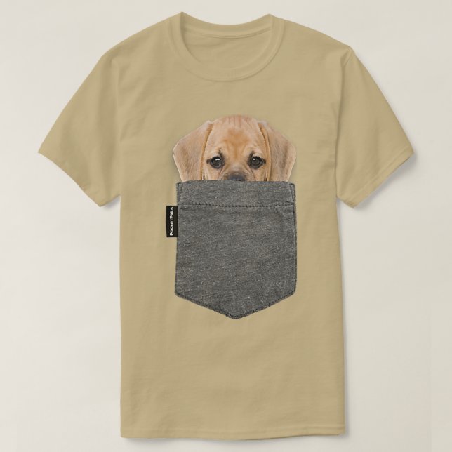Camiseta Cachorro no bolso T Puggle (Frente do Design)