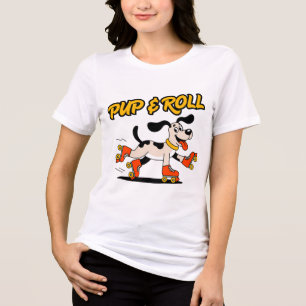 Camiseta Cachorro no cilindro Skates Pup e Rolagem