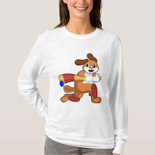 Camiseta Cachorro no Cricket com morcego de Cricket