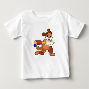 Camiseta Cachorro no Cricket com morcego de Cricket