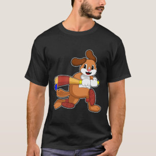 Camiseta Cachorro no Cricket com morcego de Cricket