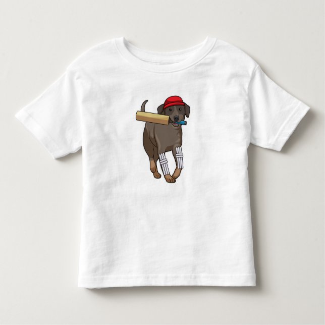 Camiseta Cachorro no Cricket com morcego de Cricket (Frente)