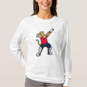 Camiseta Cachorro no Cricket com morcego de Cricket