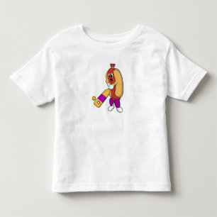 Camiseta Cachorro no Cricket com morcego de Cricket