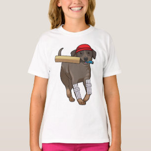 Camiseta Cachorro no Cricket com morcego de Cricket