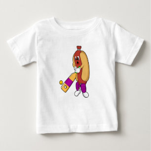 Camiseta Cachorro no Cricket com morcego de Cricket