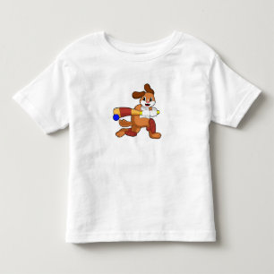 Camiseta Cachorro no Cricket com morcego de Cricket