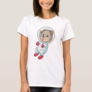 Camiseta Cachorro no espaço em naipe