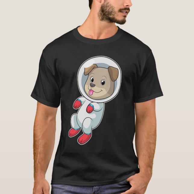 Camiseta Cachorro no espaço em naipe (Frente)