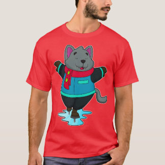Camiseta Cachorro no gelo com skate de gelo Scarf
