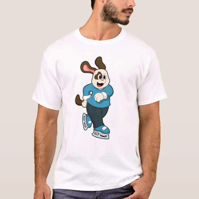 Camiseta Cachorro no gelo com skates de gelo (Frente)