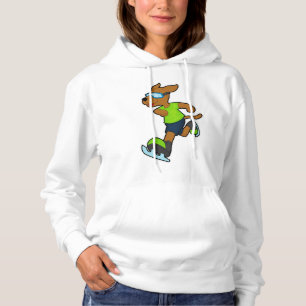 Camiseta Cachorro no gelo patinando com óculos