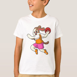 Camiseta Cachorro no jogador de Handball com Handball