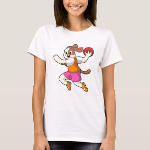 Camiseta Cachorro no jogador de Handball com Handball