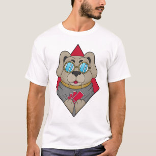Camiseta Cachorro no Poker com cartões Poker