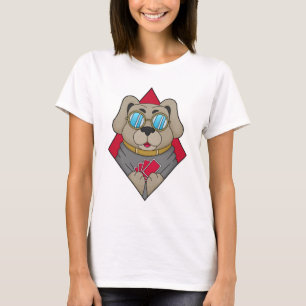 Camiseta Cachorro no Poker com cartões Poker