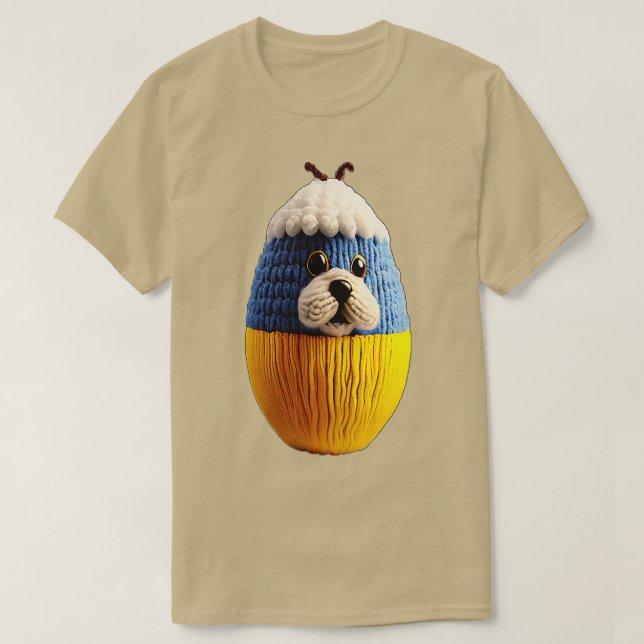 Camiseta Cachorro No Vestuário De Impressão De Ovo Padrão (Frente do Design)