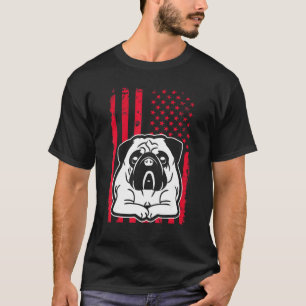 Camiseta Cachorro Nos Pug Bandeira Americana