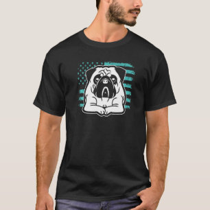 Camiseta Cachorro Nos Pug Bandeira Americana