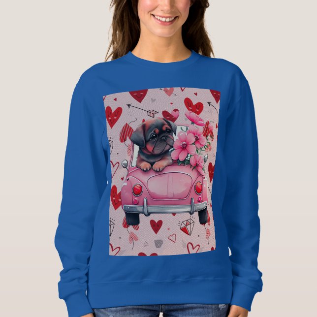 Camiseta Cachorro num carro com coração (Frente)