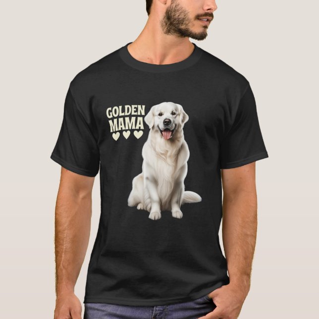 Camiseta Cachorro-Ouro branco de creme (Frente)