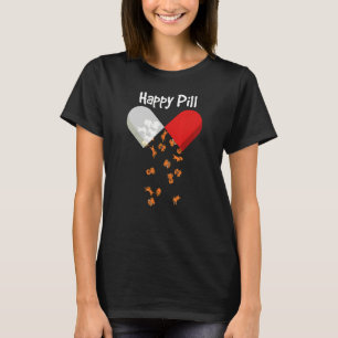 Camiseta Cachorro ouro Feliz Pílula Mãe Pai