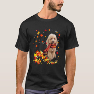 Camiseta Cachorro Outono Poodle Outono Y Todos Com Folhas d
