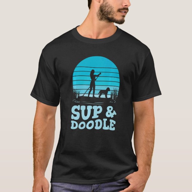 Camiseta Cachorro Paddleboard SUP & Doodle (Frente)
