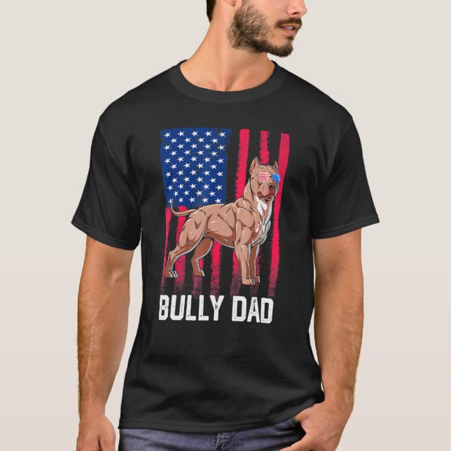 Camiseta Cachorro-Pai Bandeira Americana Patriótica Merica  (Frente)