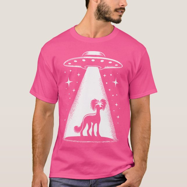 Camiseta Cachorro-Pai-Mãe Deitada Chinesa - Ufo Alienígena  (Frente)