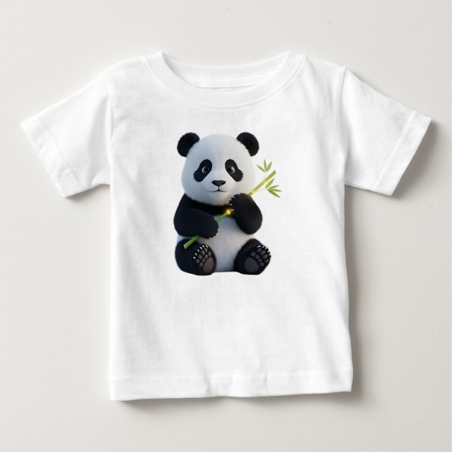 Camiseta Cachorro Panda 3D Fofo com Bambu Luminoso (Frente)