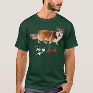 Camiseta Cachorro Papá Pai-Puppy Corgi