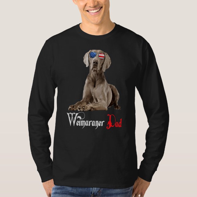 Camiseta Cachorro Papagaio Pai Weimaraner (Frente)