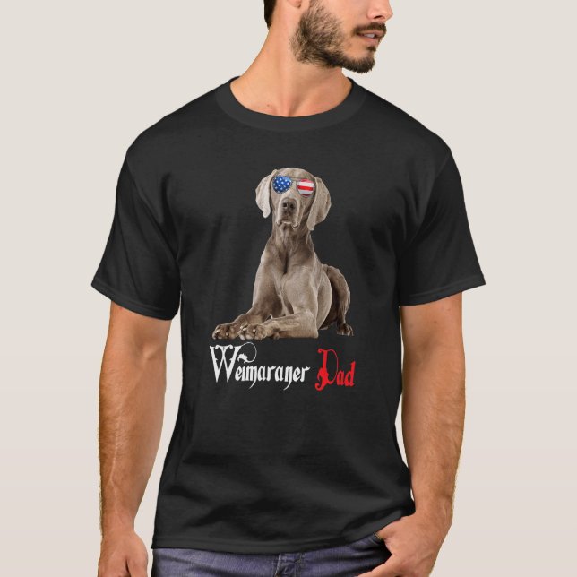 Camiseta Cachorro Papagaio Pai Weimaraner (Frente)