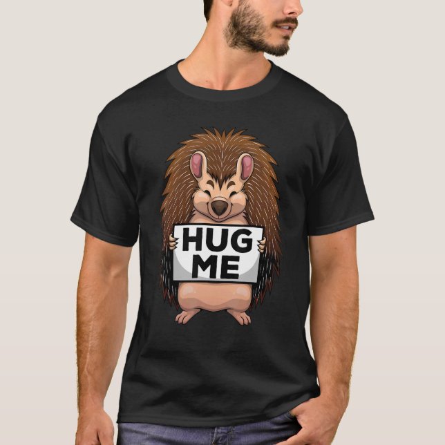 Camiseta Cachorro Para Homens Porcupine Hedgehog (Frente)