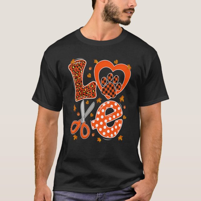 Camiseta Cachorro Para Mulheres Xadrez Negra E Laranja (Frente)
