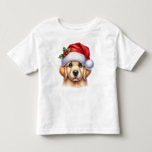 Camiseta Cachorro para Retriever ouro com Estilo Papai Noel