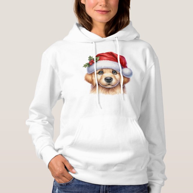 Camiseta Cachorro para Retriever ouro com Estilo Papai Noel (Frente)