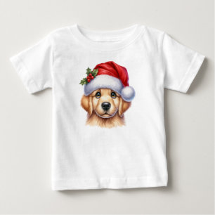 Camiseta Cachorro para Retriever ouro com Estilo Papai Noel