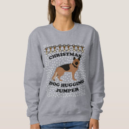 Camiseta Cachorro Pastor Alemão Abraçando no Natal