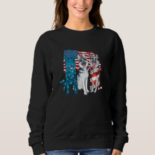 Camiseta Cachorro Pastor Alemão Bandeira Americana 4 de Jul