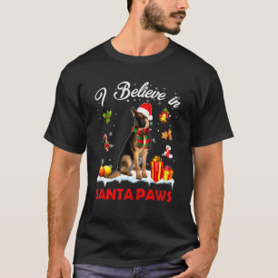 Camiseta Cachorro Pastor Alemão Papai Noel Natal Pijama Bis