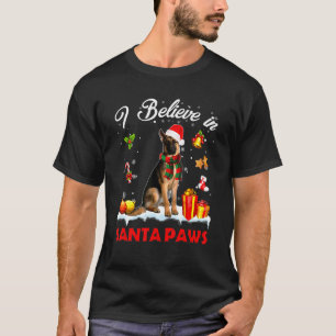 Camiseta Cachorro Pastor Alemão Papai Noel Natal Pijama Bis