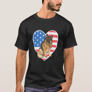 Camiseta Cachorro Pastor Alemão Patriótico Bandeira America