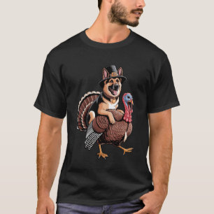 Camiseta Cachorro Pastor Alemão Peregrino Fofo Montando Per