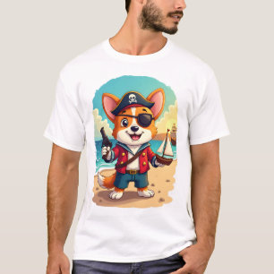 Camiseta Cachorro Pastor Alemão Pirata