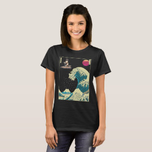 Camiseta Cachorro pastor anatólico surfando em uma onda Kan